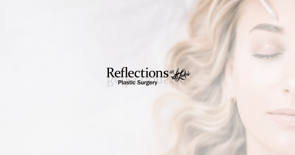 Blonde woman receiving Botox forehead injection, OG Image - Decoration